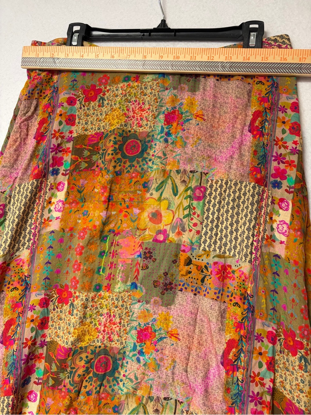 Natural Life Patchwork Floral Maxi Skirt Boho Cottagecore Minimalist Size XL - Picture 11 of 11